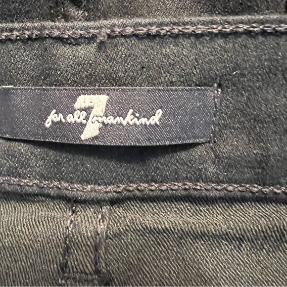 7 for All Mankind Jeans Nouveau Black Gold Metallic Brocade Skinny 26 Party Chic - Picture 13 of 14